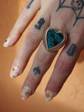 Shattuckite Heart Ring