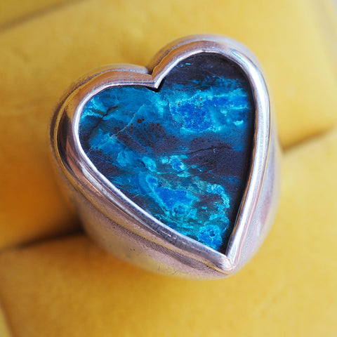 Shattuckite Heart Ring