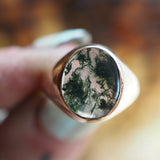 9ct Seaweed Agate Signet