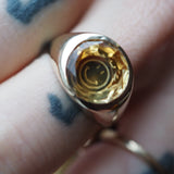 Intaglio Smiley Citrine Ring