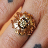 Diamond Triple Stack Sunflower Ring