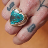 Shattuckite Heart Ring