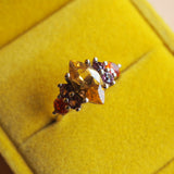 Marquise Citrine, Rhodolite & Orange Sapphire Ring