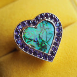 Green Opal Heart Ring
