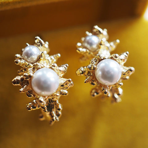 Cluster Pearl Hoops