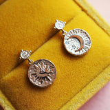 Sun & Moon Disc Drop Earrings