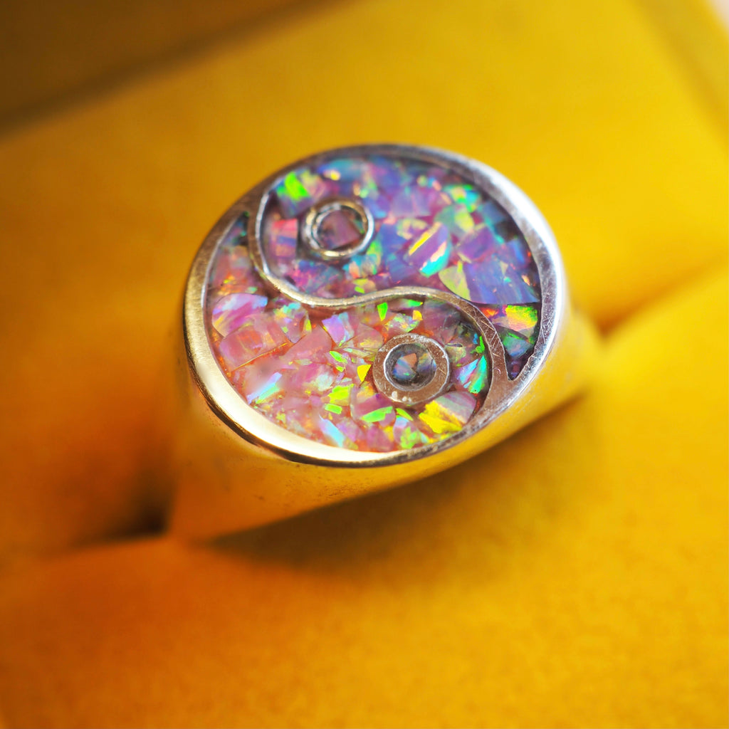 Yin Yang Opal Inlay Ring