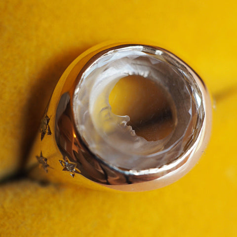 Quartz Man in the Moon Ring