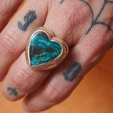 Shattuckite Heart Ring