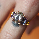 “The Sea & The Sun” Bi-colour Tanzanite and yellow Sapphire Ring