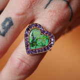 Green Opal Heart Ring